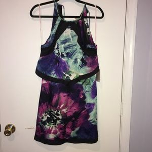 Forever 21 Halter swing dress with mesh inserts